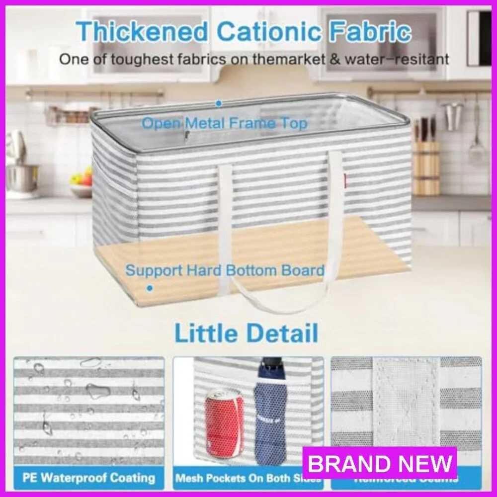 Standing Utility Tote Bag Foldable Reusable Grocery Storage Large Capacity